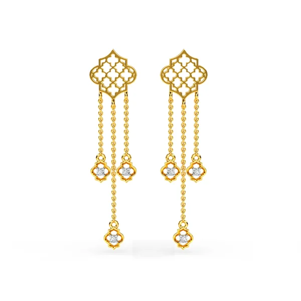 Premium Lotus Diamond Ear Ring